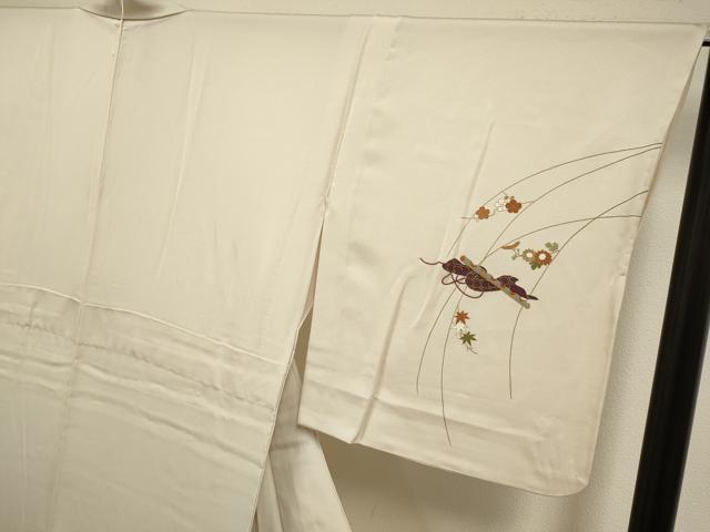 平和屋着物▽訪問着　単衣　駒刺繍　文箱花文　金彩　正絹　逸品　DABG3810du