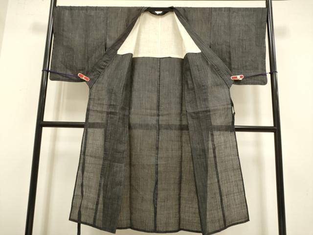 平和屋着物▽道中着　スリーシーズン　春夏秋　塵除け　上布　縞　麻　DABG3811du