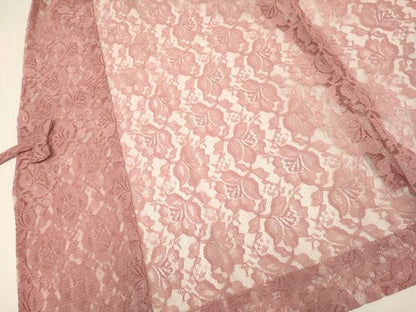 平和屋着物▽道中着　スリーシーズン　春夏秋　塵除け　花尽くし　総レース　薄紅色　DABG3814du