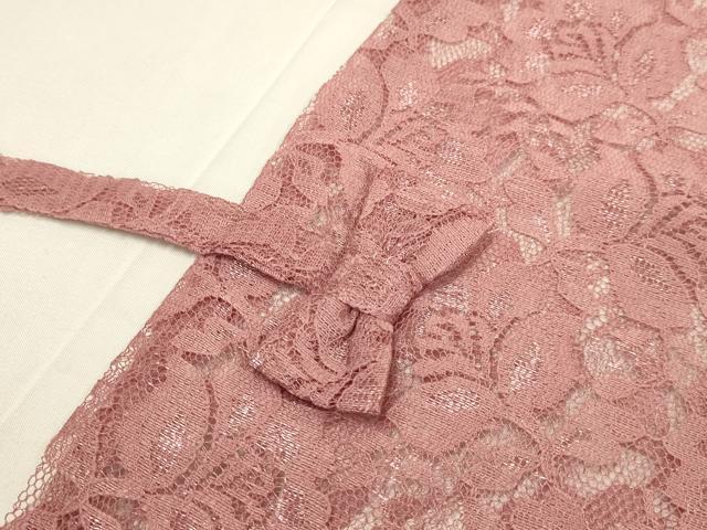 平和屋着物▽道中着　スリーシーズン　春夏秋　塵除け　花尽くし　総レース　薄紅色　DABG3814du