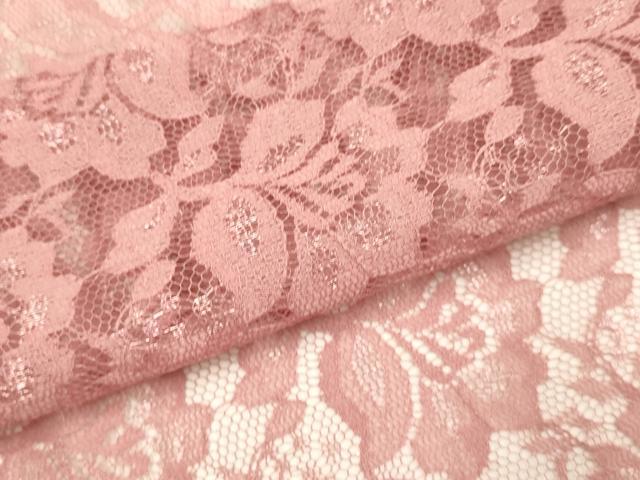 平和屋着物▽道中着　スリーシーズン　春夏秋　塵除け　花尽くし　総レース　薄紅色　DABG3814du