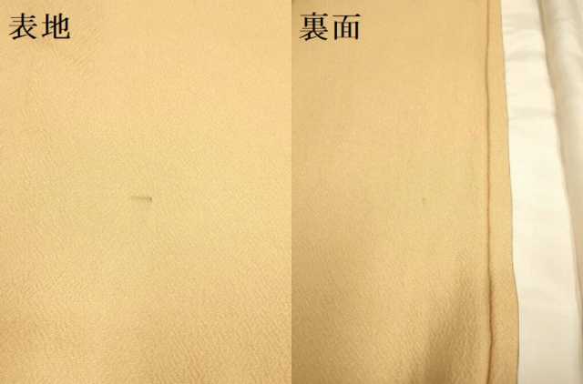 平和屋着物▽上質な色無地　単衣　杏色　正絹　逸品　DABG3815du