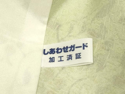 平和屋着物▽上質な小紋　単衣　更紗花文　正絹　逸品　DABG3819du