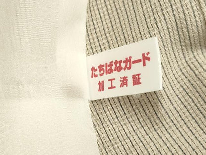 平和屋着物▽訪問着　本塩沢　単衣　樹林文　正絹　逸品　DABG3821du