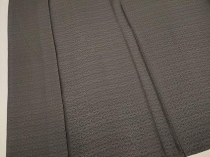 平和屋着物▽京都西陣　澤屋重兵衛　紬　単衣　横段文　反端付き　正絹　逸品　DABG3824du