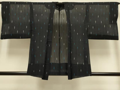 平和屋着物▽羽織　スリーシーズン　春夏秋　塵除け　間道　ちぢみ織　正絹　逸品　DABG3825du