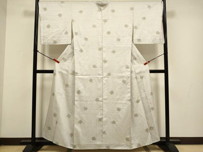 平和屋着物▽児島廣和　アトリエ 聖jin苑　小紋　単衣　幾何学文様　正絹　逸品　DABG3857du