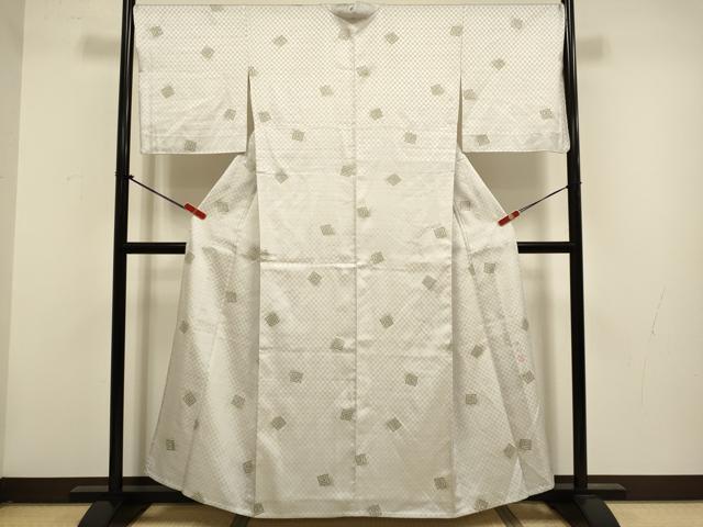 平和屋着物▽児島廣和　アトリエ 聖jin苑　小紋　単衣　幾何学文様　正絹　逸品　DABG3857du