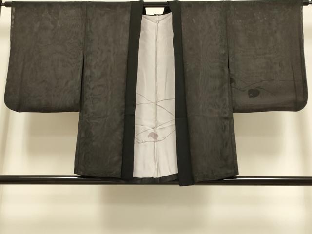 平和屋着物▽羽織　スリーシーズン　春夏秋　塵除け　無双　紗袷　紗×紗　成り物　黒地　正絹　逸品　DABG3860du