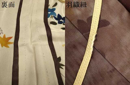 平和屋着物▽羽織　スリーシーズン　春夏秋　塵除け　無双　紗袷　紗×紗　草花文　正絹　逸品　DABG3862du
