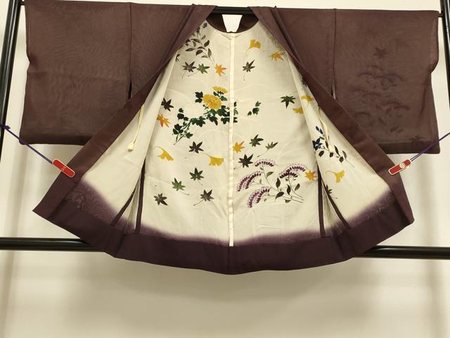 平和屋着物▽羽織　スリーシーズン　春夏秋　塵除け　無双　紗袷　紗×紗　草花文　正絹　逸品　DABG3862du