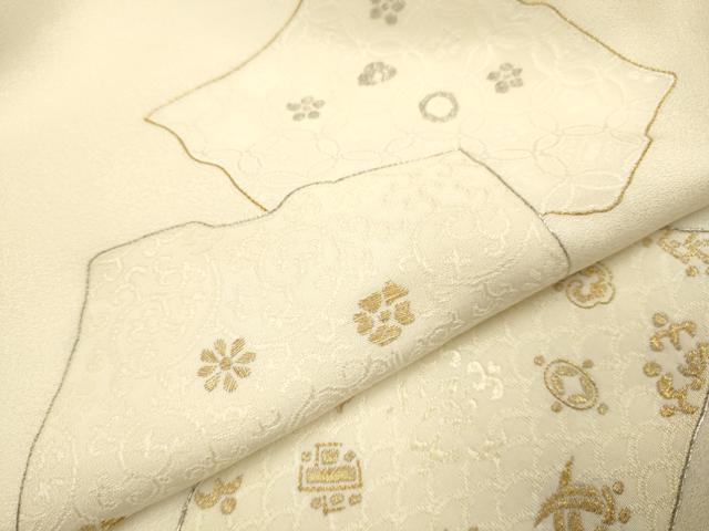 平和屋着物▼訪問着　総刺繍　宝尽くし吉祥文　金銀糸　正絹　逸品　DABG3883du