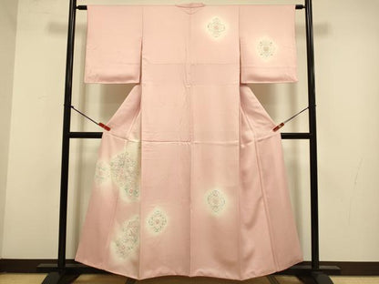 平和屋着物●中国三大刺繍　相良刺繍　総刺繍　訪問着　花鳥文　暈し染め　正絹　逸品　DABG3886du