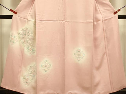 平和屋着物●中国三大刺繍　相良刺繍　総刺繍　訪問着　花鳥文　暈し染め　正絹　逸品　DABG3886du