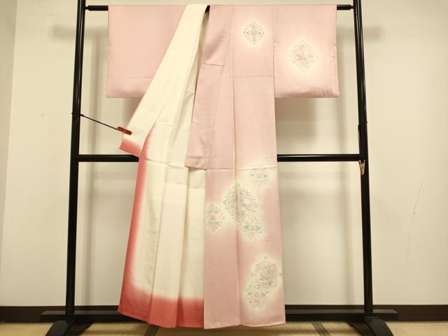 平和屋着物●中国三大刺繍　相良刺繍　総刺繍　訪問着　花鳥文　暈し染め　正絹　逸品　DABG3886du