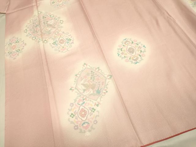 平和屋着物●中国三大刺繍　相良刺繍　総刺繍　訪問着　花鳥文　暈し染め　正絹　逸品　DABG3886du