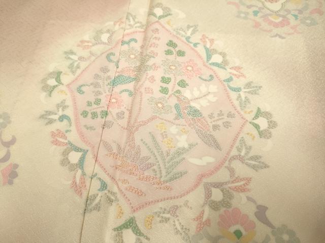 平和屋着物●中国三大刺繍　相良刺繍　総刺繍　訪問着　花鳥文　暈し染め　正絹　逸品　DABG3886du