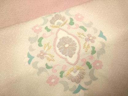 平和屋着物●中国三大刺繍　相良刺繍　総刺繍　訪問着　花鳥文　暈し染め　正絹　逸品　DABG3886du