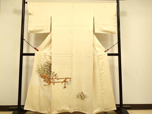 平和屋着物▼豪華色留袖　駒刺繍　総刺繍　絞り　花車文　正絹　逸品　DABG3888du