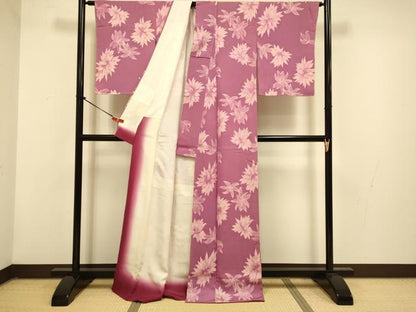 平和屋着物●上質な小紋　舞花文　地紋起こし　正絹　逸品　DABG3890du