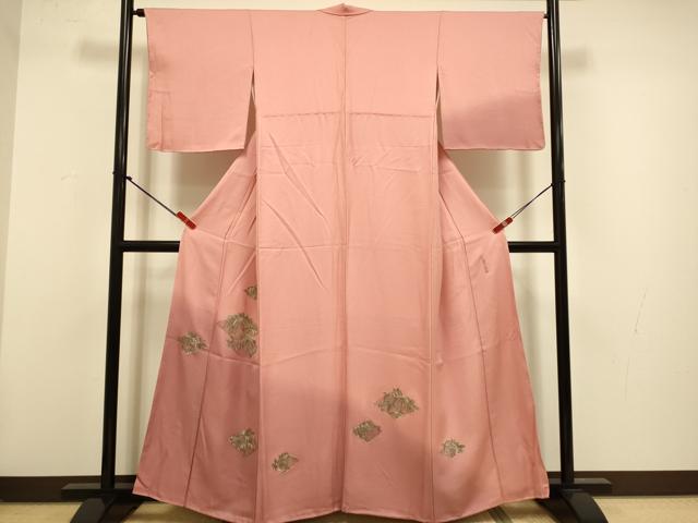 平和屋着物▼中国三大刺繍　蘇州刺繍　総刺繍　訪問着　南天菱文　暈し染め　金糸　正絹　逸品　未使用　DABG3900du