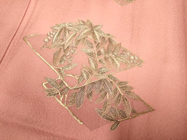 平和屋着物▼中国三大刺繍　蘇州刺繍　総刺繍　訪問着　南天菱文　暈し染め　金糸　正絹　逸品　未使用　DABG3900du