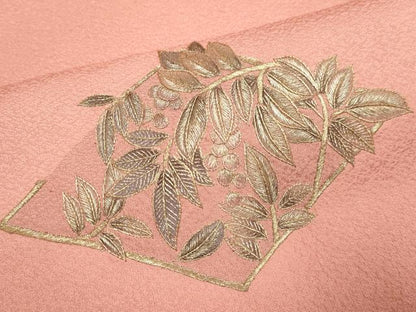 平和屋着物▼中国三大刺繍　蘇州刺繍　総刺繍　訪問着　南天菱文　暈し染め　金糸　正絹　逸品　未使用　DABG3900du