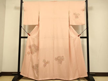 平和屋着物▼中国三大刺繍　スワトウ刺繍　汕頭刺繍　相良刺繍　総刺繍　訪問着　貝桶花文　金糸　正絹　逸品　DABG3903du