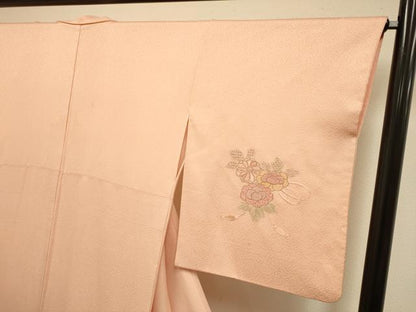 平和屋着物▼中国三大刺繍　スワトウ刺繍　汕頭刺繍　相良刺繍　総刺繍　訪問着　貝桶花文　金糸　正絹　逸品　DABG3903du