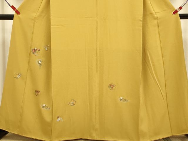 平和屋着物▼訪問着　総刺繍　花丸文　正絹　逸品　DABG3905du