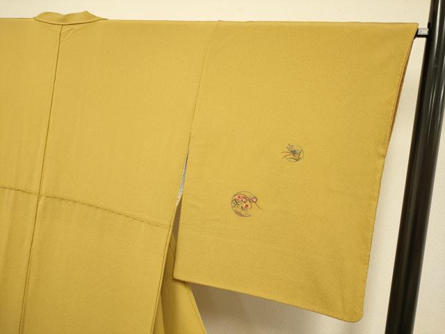 平和屋着物▼訪問着　総刺繍　花丸文　正絹　逸品　DABG3905du