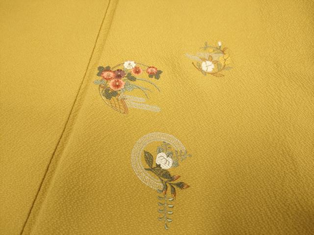 平和屋着物▼訪問着　総刺繍　花丸文　正絹　逸品　DABG3905du