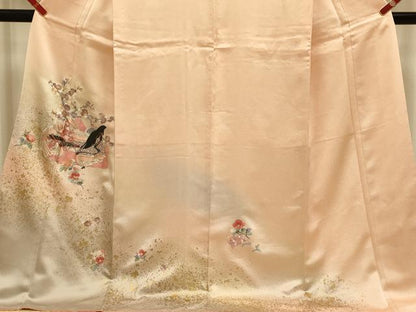 平和屋着物▼訪問着　総刺繍　女人花文　暈し染め　金彩　ロング丈　正絹　逸品　DABG3906du