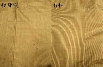 平和屋着物▽上質な紬　単衣　縞　正絹　逸品　DABG3924du