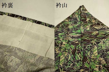 平和屋着物▽上質な小紋　単衣　樹林花文　正絹　逸品　DABG3954du