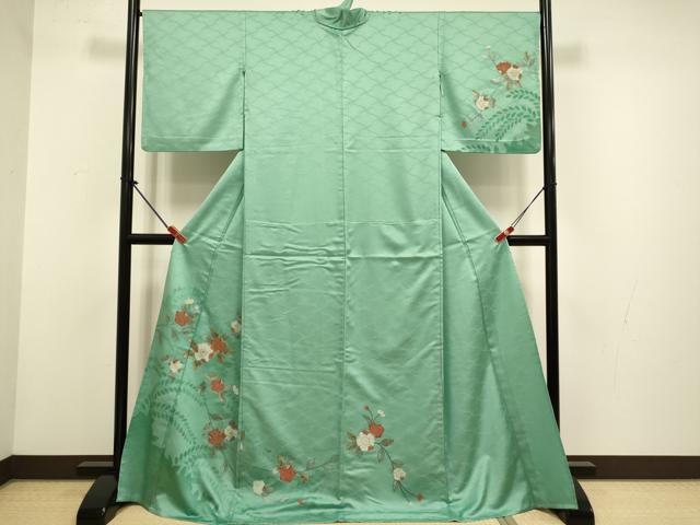 平和屋着物▽訪問着　単衣　辻が花　シルエット　暈し染め　金銀彩　洗える着物　DABG3961du