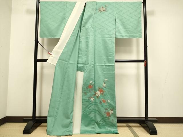 平和屋着物▽訪問着　単衣　辻が花　シルエット　暈し染め　金銀彩　洗える着物　DABG3961du