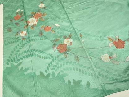 平和屋着物▽訪問着　単衣　辻が花　シルエット　暈し染め　金銀彩　洗える着物　DABG3961du