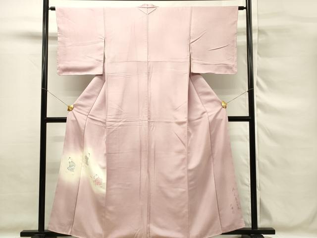平和屋着物■色留訪問着　作家物　手描き　童子遊び　独楽　正絹　逸品　DABG4130qp