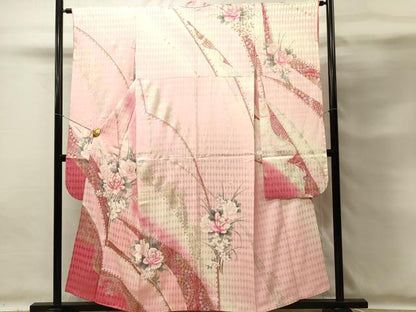 平和屋着物■豪華振袖　駒刺繍　草花文　薔薇　バラ　暈し染め　金銀彩　やまと誂製　正絹　逸品　DABG4151qp