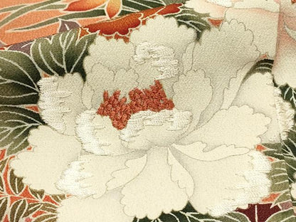 平和屋着物■豪華黒留袖　刺繍　花車文　金銀彩　正絹　逸品　DABG4167qp