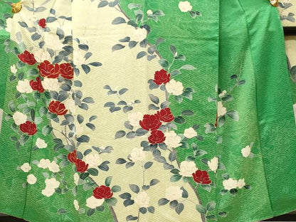 平和屋着物■豪華振袖　駒刺繍　草花文　金彩　正絹　逸品　DABG4173qp