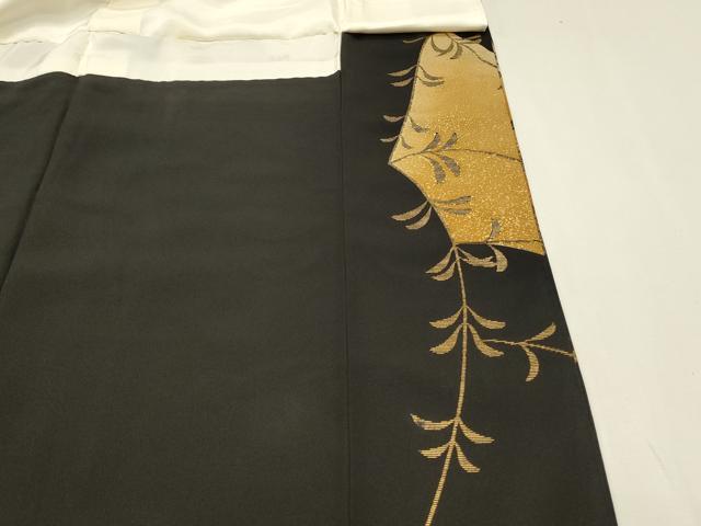 平和屋着物■豪華黒留袖　作家物　駒刺繍　花車文　金彩　正絹　逸品　DABG4176qp