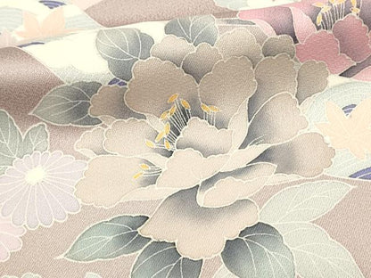 平和屋着物■訪問着　牡丹花文　正絹　逸品　DABG4183qp