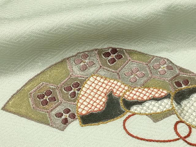 平和屋着物■訪問着　駒刺繍　総刺繍　地紙花鼓文　暈し染め　正絹　逸品　DABG4206qp