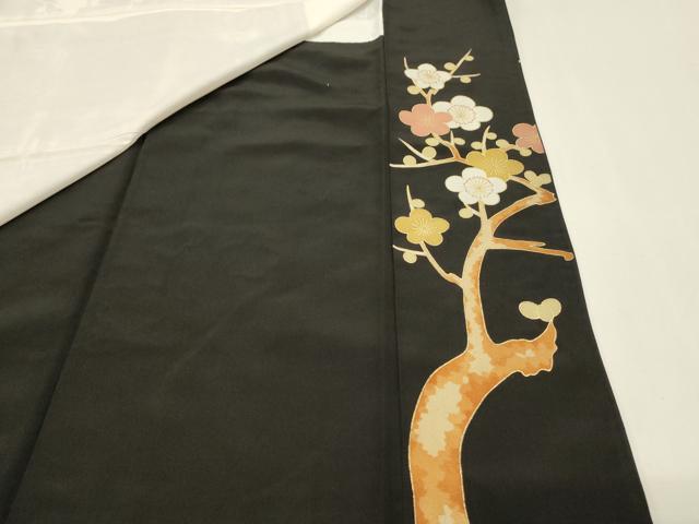 平和屋着物■豪華黒留袖　駒刺繍　枝花文　金彩　正絹　逸品　DABG4213qp