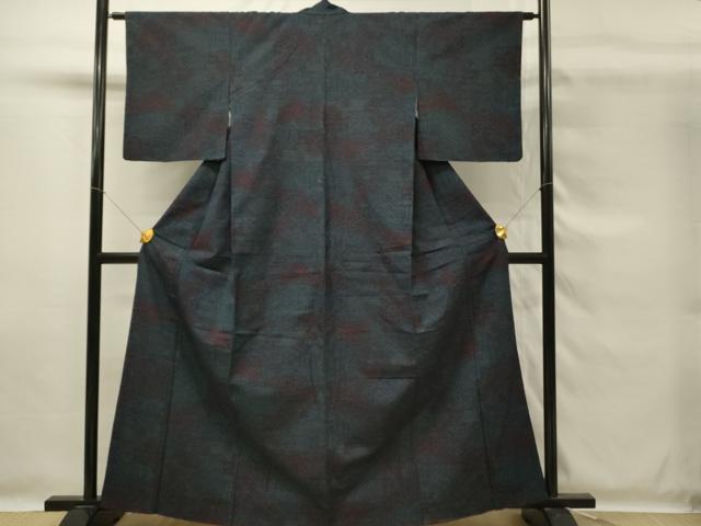 平和屋着物■上質な紬　草花文　正絹　逸品　DABG4216qp