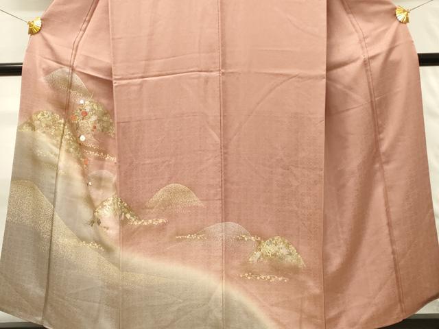 平和屋着物■訪問着　刺繍　重ね山花文　暈し染め　金彩　正絹　逸品　DABG4222qp