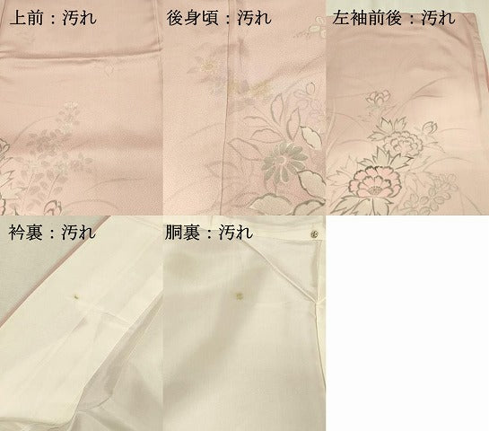 平和屋着物■訪問着　手描き　刺繍　牡丹　正絹　逸品　DABG4224qp