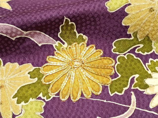 平和屋着物■豪華色留袖　駒刺繍　几帳風景花文　金彩　正絹　逸品　DABG4228qp